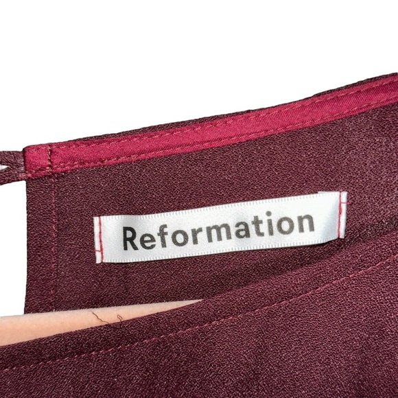 Reformation Burgundy Frasier Crewneck Midi Dress Womens 22 - Picture 5 of 9